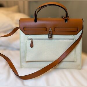 Deaigner Inspired Tan and Cream Bag